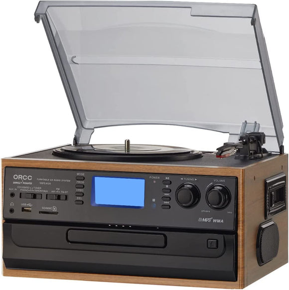 ORCC Bluetooth Suitcase Record Player with 3-speed Turntable K