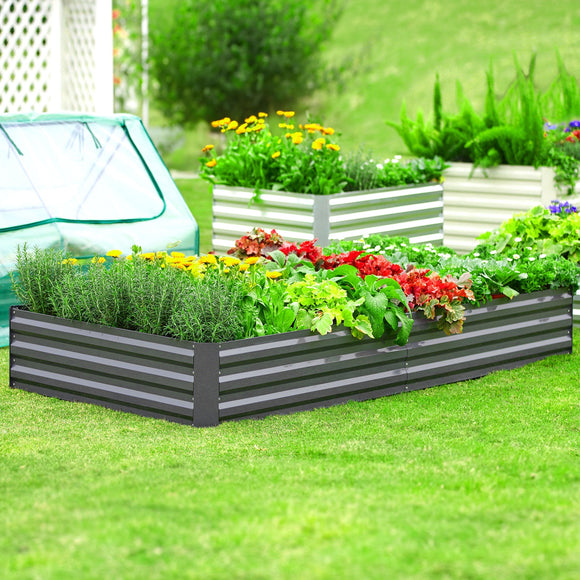 Quictent 4 ft x 3 ft x 1 ft Galvanized Raised Garden Bed W/ Tomato Cage, Thickened Metal Planter Box