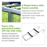 Zupapa 15 FT TUV Approved Trampoline with Enclosure net and poles Safety Pad Ladder Jumping Mat Rain Cover