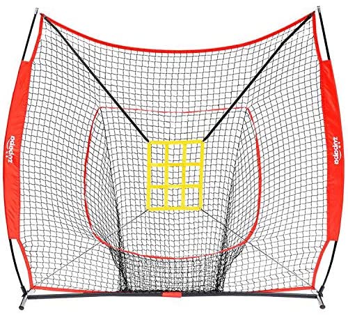 Zupapa 7' x 7' Baseball Practice Net Set-Red