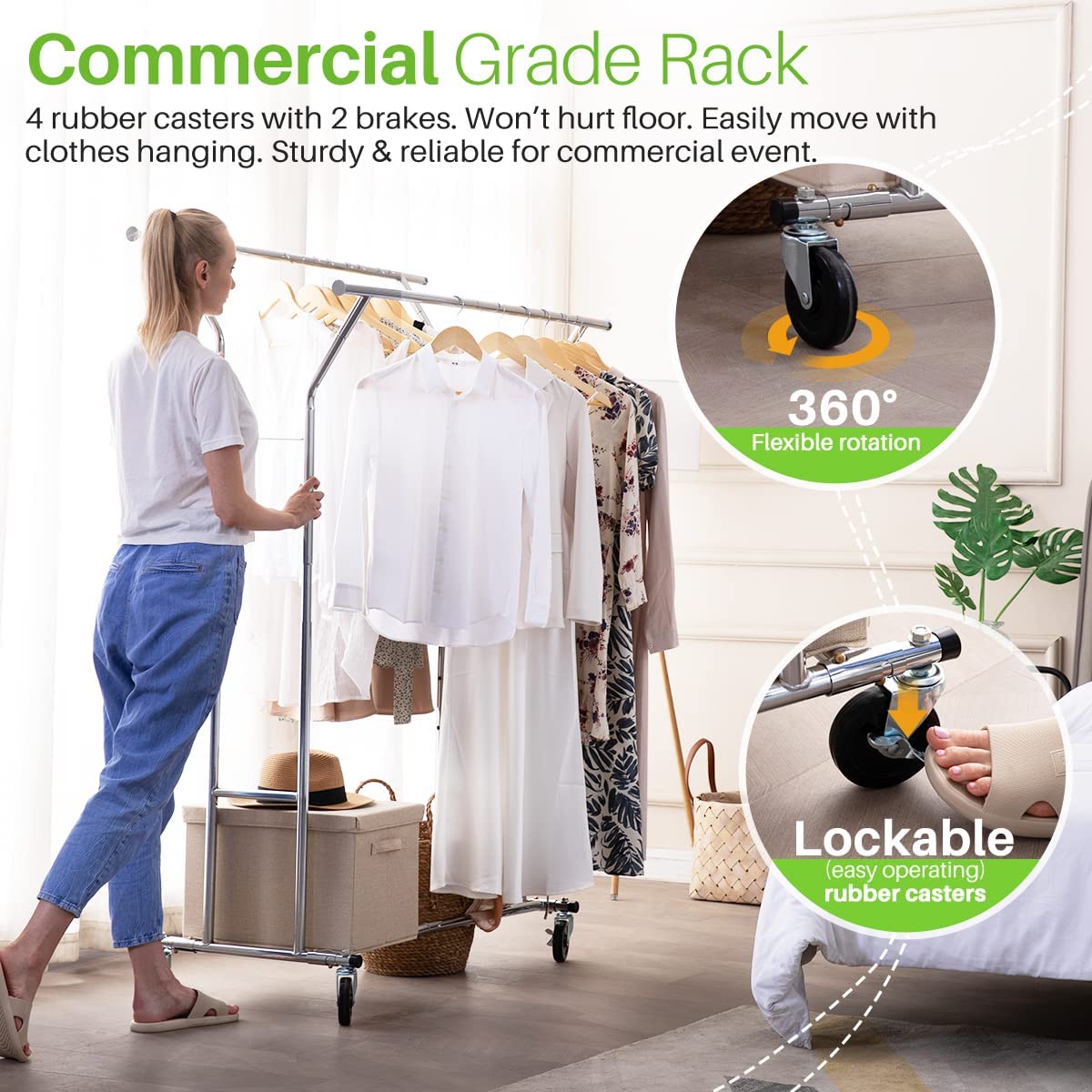 Portable Adjustable Clothes Rack - DOUBLE