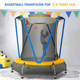 Zupapa 54" Indoor Trampoline with Basketball hoop for Kids