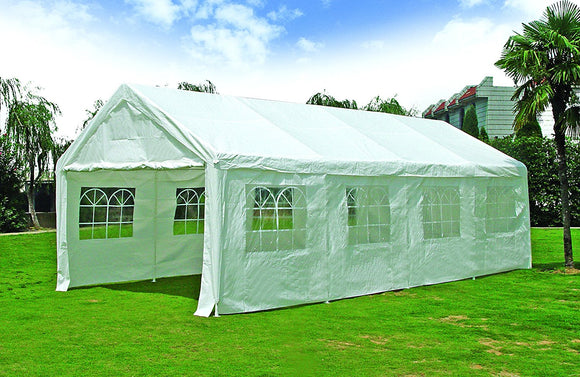 Quictent 13'X26' Heavy Duty Outdoor Gazebo Wedding Party Tent BBQ Canopy Carport with 8 Removable Side Walls White