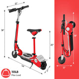 MAXTRA Upgraded E120 Adjustable Handlebar and Removable Seat Folding Electric Scooter-Red
