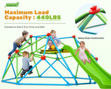 Zupapa Climbing Dome with Slide Max Load 440Lbs, 8FT Jungle Gym Monkey Bar for Backyard, Outdoor Climbing Frame Toys  for Kids Age 3-8