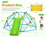 Zupapa Climbing Dome with Slide Max Load 440Lbs, 8FT Jungle Gym Monkey Bar for Backyard, Outdoor Climbing Frame Toys  for Kids Age 3-8