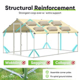 Quictent 12x9x6.6ft Large Metal Chicken Coop Run With Side Hardware Cloth