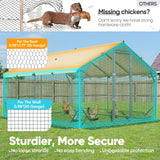 Quictent 12x9x6.6ft Large Metal Chicken Coop Run With Side Hardware Cloth