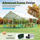 Quictent Large Metal Chicken Coop Run for 20+ Poultry with Nest Box,9x12 FT