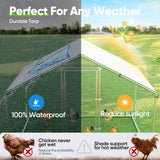 Quictent Large Metal Chicken Coop Run for 10+ Poultry with Side Hardware Cloth, 6x9FT