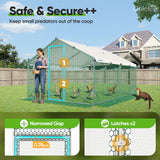 Quictent Large Metal Chicken Coop Run for 20+ Poultry with Side Hardware Cloth, 12x9FT