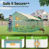 Quictent 18x9x6.6ft Large Metal Chicken Coop Run With Side Hardware Cloth