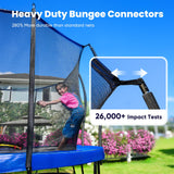 Zupapa Square Rectangle Trampoline 2000LBS Capacity No-Gap Design 14X14FT Outdoor Trampoline with Safety Net, Non-Slip Ladder Perfect for Backyard Fun