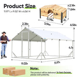 Quictent Large Metal Chicken Coop Run for 20+ Poultry with Nest Box,9x12 FT