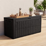 Quictent 120 Gallon Heavy Duty Resin Deck Box, Weatherproof Waterproof Outdoor Storage Bench