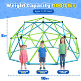 Zupapa 10FT Climbing Dome, Outdoor Jungle Gym for Kids with Climbing Grip, Easy Assembly Outdoor Play Equipment for Kids, Blue&Green