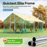 Quictent 12x9x6.6ft Large Metal Chicken Coop Run With Side Hardware Cloth