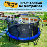 ORCC 1300LBS Weight Capacity Trampoline 16 15 14 12 10 8FT with Basketball Hoop Water Sprinkler Spiral Ground Stakes Outdoor Yard Trampolines for Kids Adults