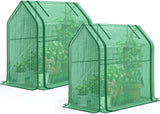 Quictent Mini Greenhouse, Portable Quick-Setup Small Tabletop Waterproof UV Protected PE Cover Shelter for Outdoors/Indoors W/ Raised Base for Garden Plant Seed Starting, 2 Packs, 36"x18"x33", Green