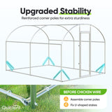 Quictent Essential Series 12x9ft Metal Chicken Coop Run with Climbing Ladder
