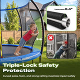 ORCC 1200LBS Weight Capacity Trampoline 16 15 14 12 10 8FT Without Basketball Hoop Water Sprinkler Spiral Ground Stakes Outdoor Yard Trampolines for Kids Adults