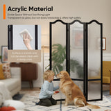 JOSTYLE Acrylic Room Divider, Black, 3-Panel, 67" H x 47.2" W