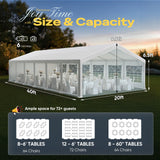 Quictent Premium 20x40 Heavy Duty Party Tent with Church Windows & 6 Storage Bags