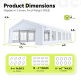 Quictent 20x40ft Heavy Duty Party Tent Outdoor Canopy with Church Windows