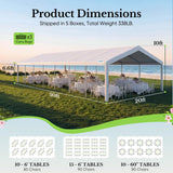 Quictent 20x50 Heavy Duty Party Tent Outdoor Canopy with Church Windows