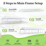 Quictent 20x50 Heavy Duty Party Tent Outdoor Canopy with Church Windows