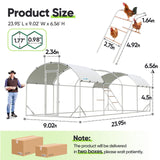 Quictent Essential Series 24x9ft Metal Chicken Coop Run with Climbing Ladder
