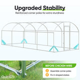 Quictent Essential Series 24x9ft Metal Chicken Coop Run with Climbing Ladder