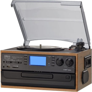 ORCC Bluetooth Suitcase Record Player with 3-speed Turntable K