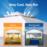 Quictent 10x10 Pop Up Canopy Tent with 3 Sidewalls | Instant Setup Gazebo for 1 Person, White