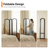 JOSTYLE Acrylic Room Divider, Black, 3-Panel, 67" H x 47.2" W