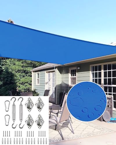 Quictent 20x16 ft Waterproof Sun Shade Sail for Patios 185G Polyester Fabric Cloth, 98% UV Block Outdoor Awning Shelter for Commercial, Backyard, Garden, Deck, Hardware Kit