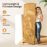 JOSTYLE Rattan Room Divider, 6-Panel Folding Privacy Screen 6ft. Extra Wide