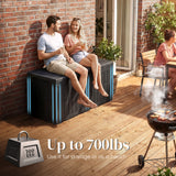 Quictent 120 Gallon Heavy Duty Resin Deck Box, Weatherproof Waterproof Outdoor Storage Bench