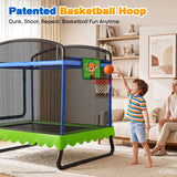 Zupapa 4x6FT Upgrade Rectangle Kids Trampoline with Safety Enclosure Net, Square Trampoline for Toddlers Ages 3-6
