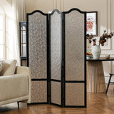 JOSTYLE Acrylic Room Divider, Black, 3-Panel, 67" H x 47.2" W
