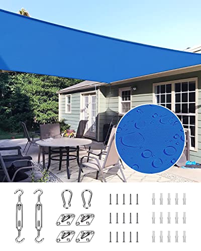 Quictent 12x16 ft Waterproof Sun Shade Sail for Patios 185G Polyester Fabric Cloth, 98% UV Block Outdoor Awning Shelter for Commercial, Backyard, Garden, Deck, Hardware Kit Included