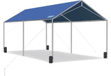 Quictent 10x20 ft Heavy Duty Car Canopy Galvanized Frame Carport Outdoor Shelter, Blue