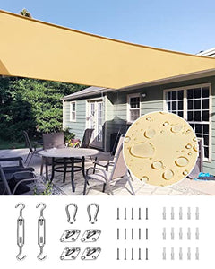 Quictent 10x13ft Waterproof Sun Shade Sails for Patios 185G Polyester Fabric Cloth, 98% UV Block Outdoor Awning Shelter for Commercial, Backyard, Garden, Deck, Hardware Kit Included