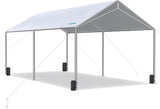 Quictent 10x20 ft Heavy Duty Car Canopy Galvanized Frame Carport Outdoor Shelter, Gray