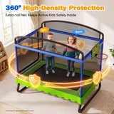 Zupapa 4x6FT Upgrade Rectangle Kids Trampoline with Safety Enclosure Net, Square Trampoline for Toddlers Ages 3-6