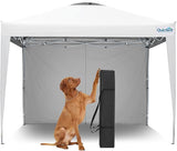 Quictent 10x10 Pop Up Canopy Tent with 1 Sidewall | Instant Setup Gazebo for 1 Person, White