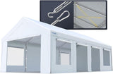 Quictent Heavy Duty 13x25 ft Carports with Side Zipper Doors, White