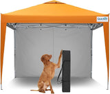 Quictent 10x10 Pop Up Canopy Tent with 1 Sidewall | Instant Setup Gazebo for 1 Person, Orange