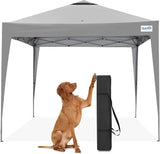 Quictent 10x10FT Pop Up Canopy Tent Without Sidewall | Instant Setup Gazebo for 1 Person, Gray