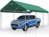Quictent 10x20 ft Heavy Duty Carport Canopy Galvanized Car Tent with Reinforced Structure & Hanging Edge, Green